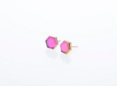 Rose gold MIMOZA lazer glass earrings